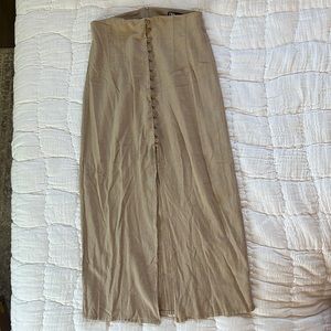 Zara linen midi skirt